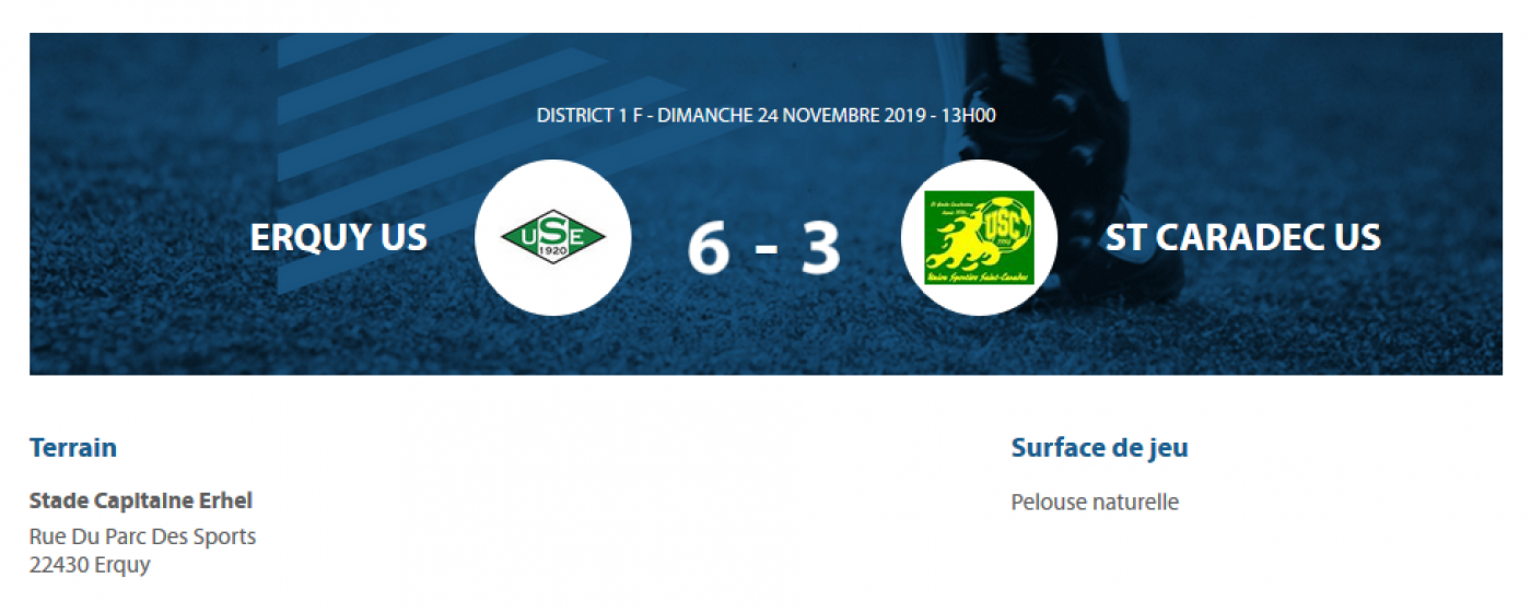 [D1 Phase 1 J5] US Erquy Féminines 6 - 3 US St Caradec