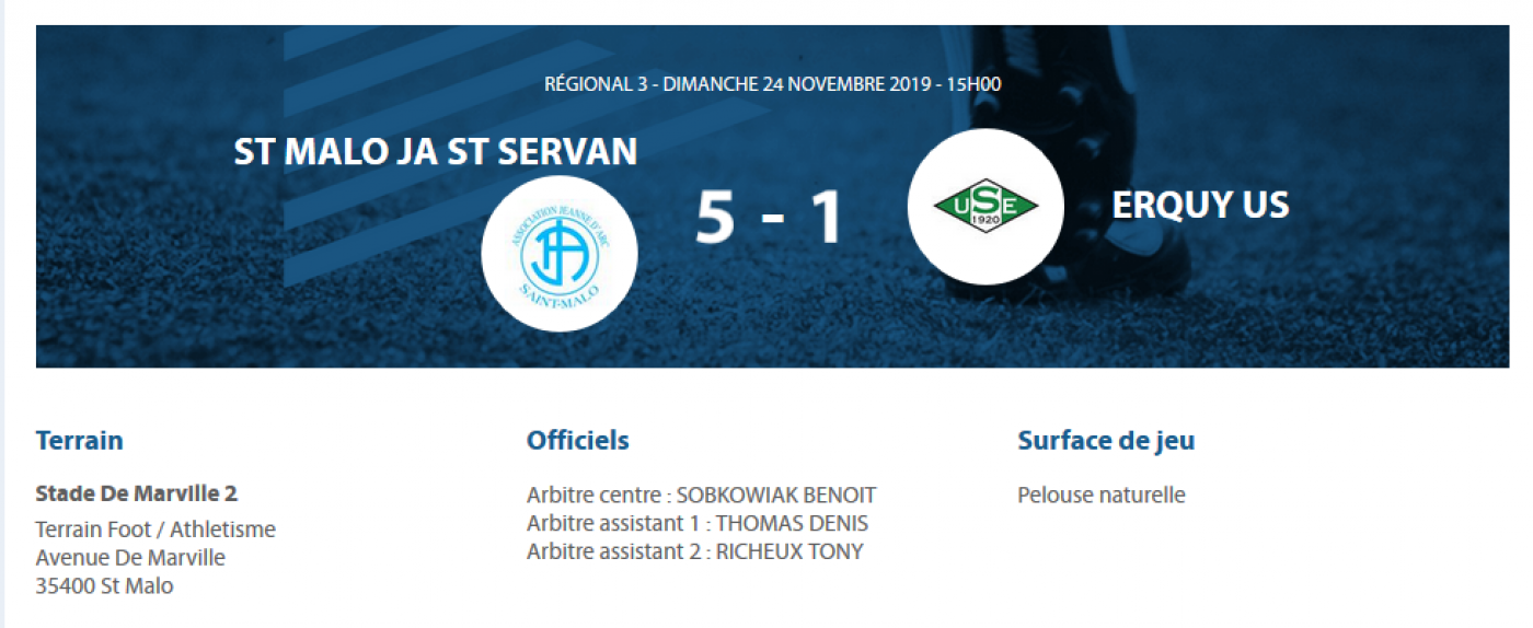 [Résultats] Dimanche 24-11-19