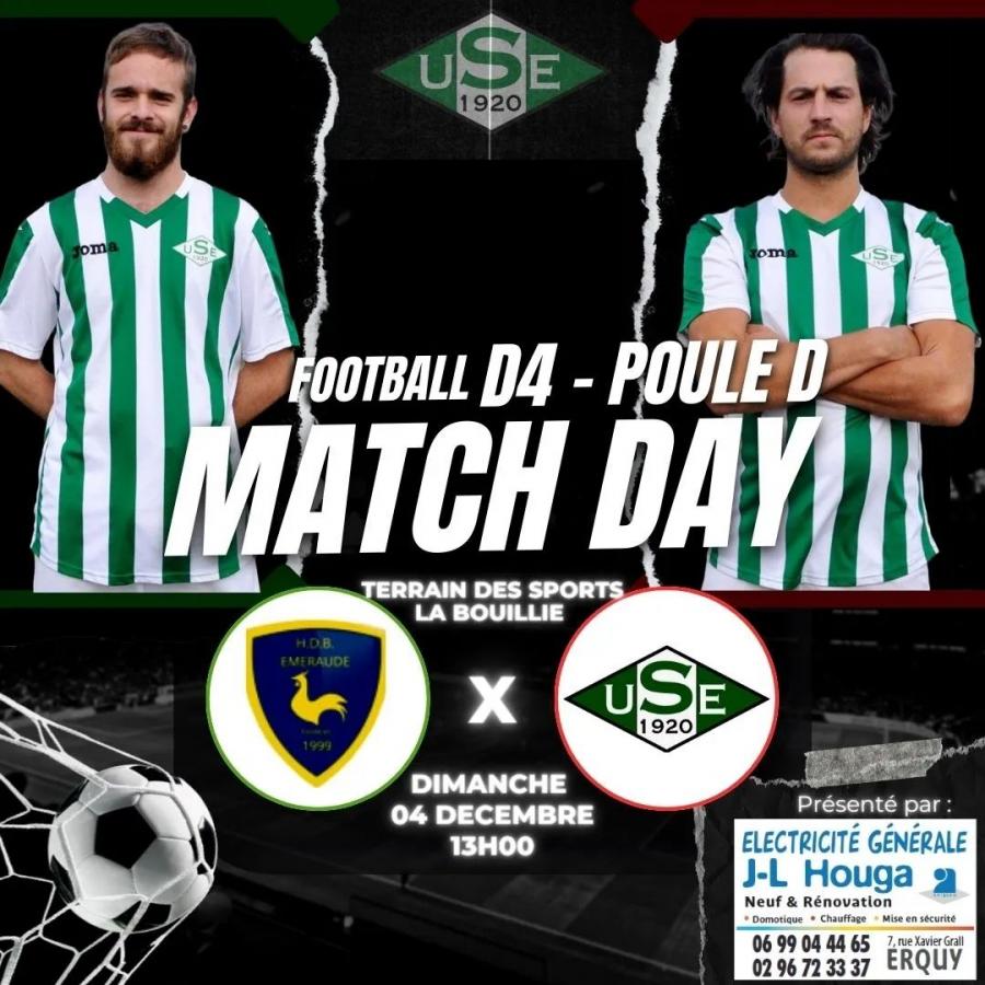 D4 Poule M - 9ème journée :
HDB Hénansal B - US Erquy C ⏰ 13h