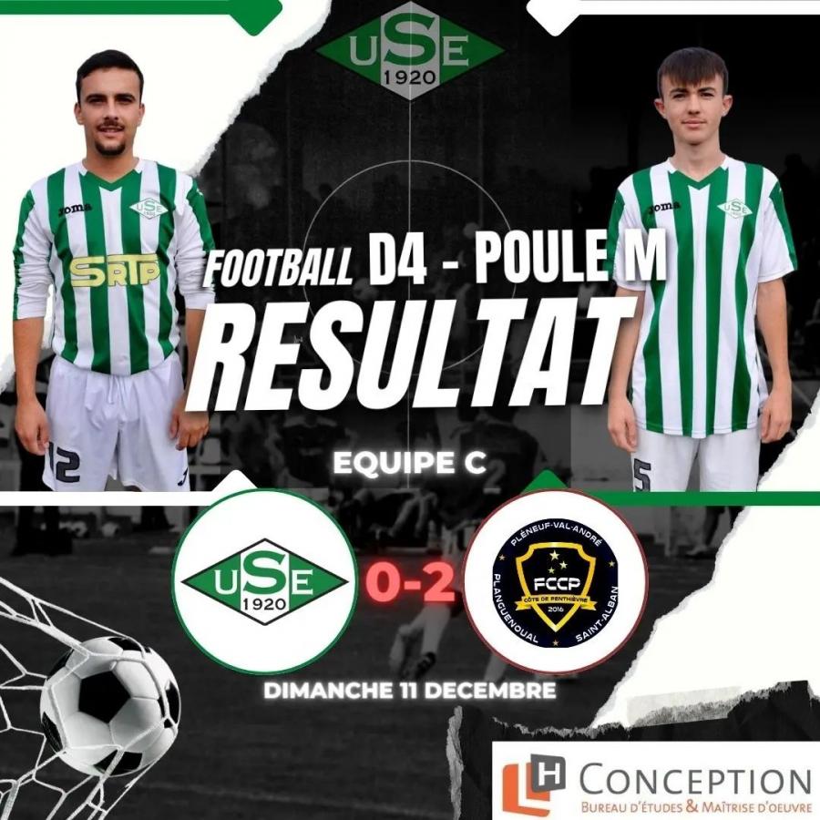 D4 Poule M - 8ème journée :
❌️ US Erquy C 0 - 2 FCCP Saint-Alban C