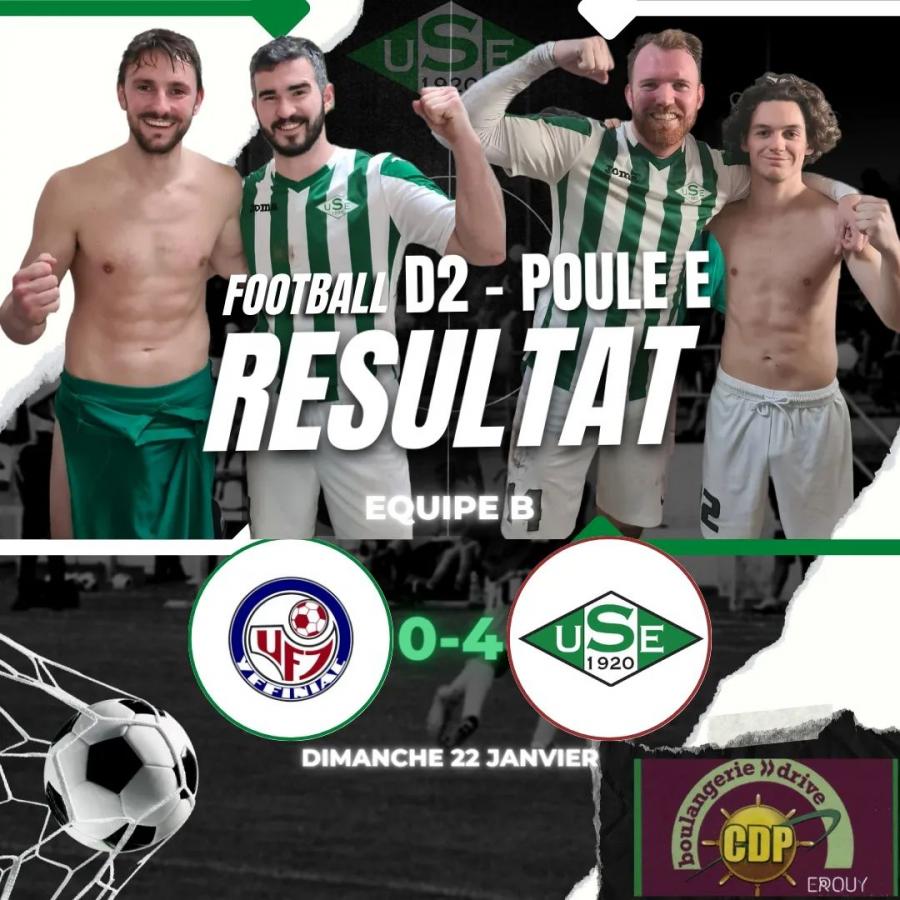 D2 Poule E - 11ème journée :
✅ UF Yffiniac 0 - 4 US Erquy B
👉⚽Robert DAVID + ⚽️ x2 Pierre-Marie LEFEBVRE + ⚽️ Mattis COURTEL