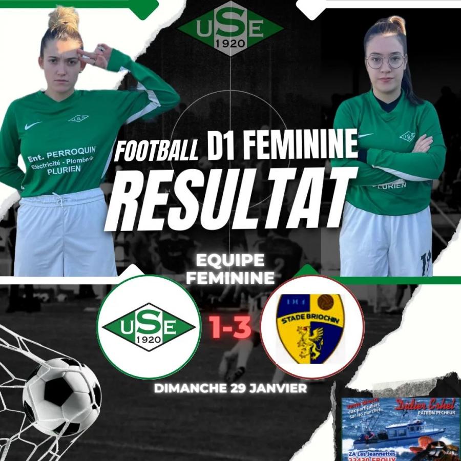 Championnat D1F - 8ème journée :
❌️ US Erquy 1 - 3 Stade Briochin B
👉⚽Élie KARA