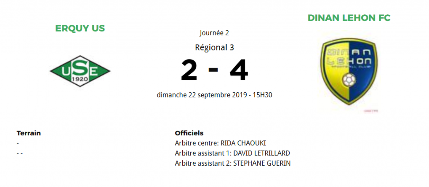 [R3 J2] US Erquy 2 - 4 Dinan Léhon FC C