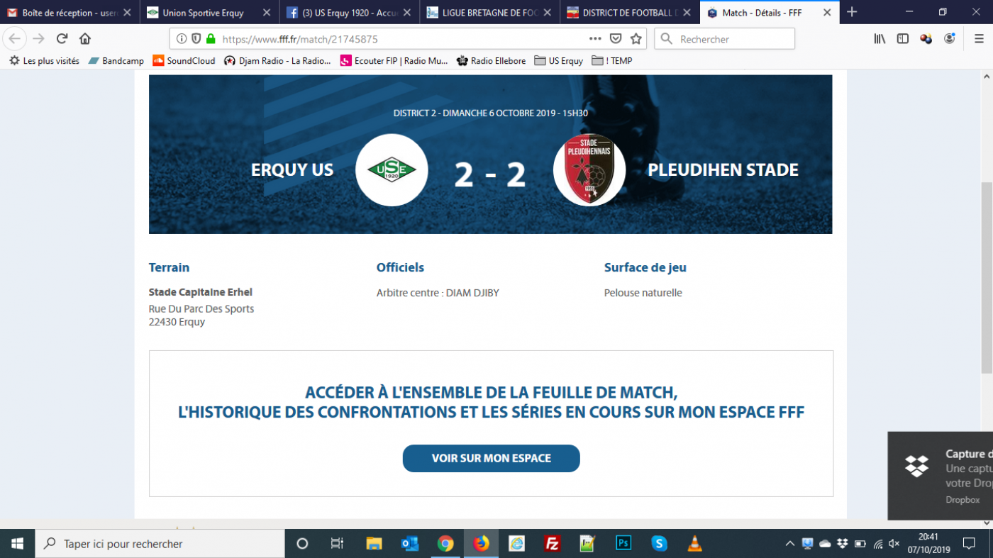 [D2 J2] US Erquy B 2 - 2 Stade Pleudihannais C