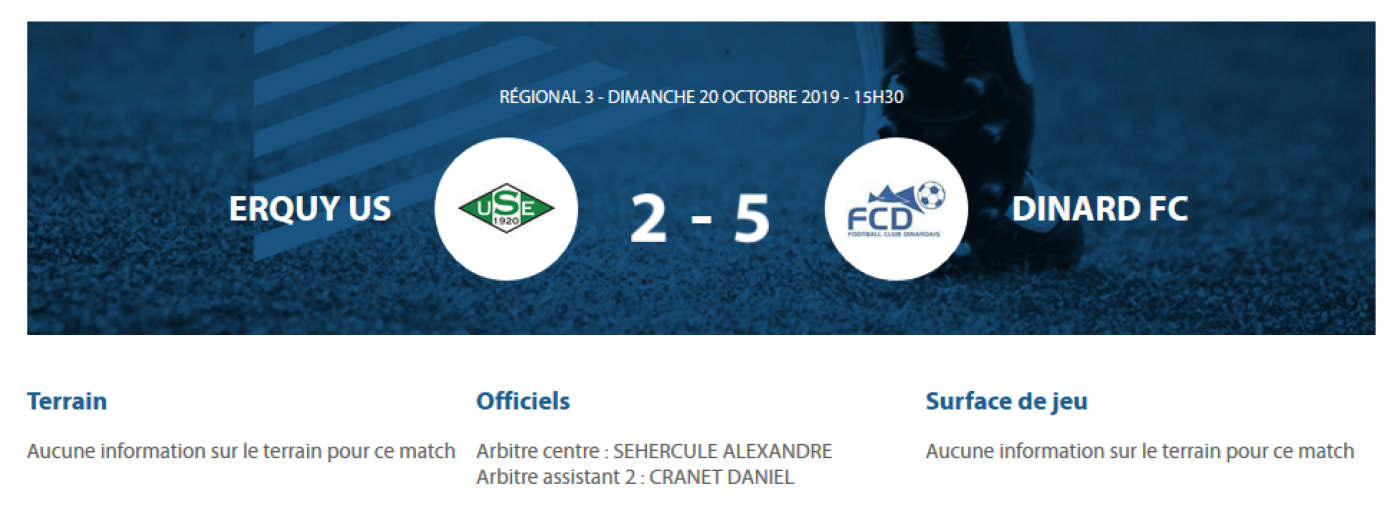 [R3 J4] US Erquy 2 - 5 FC Dinard B